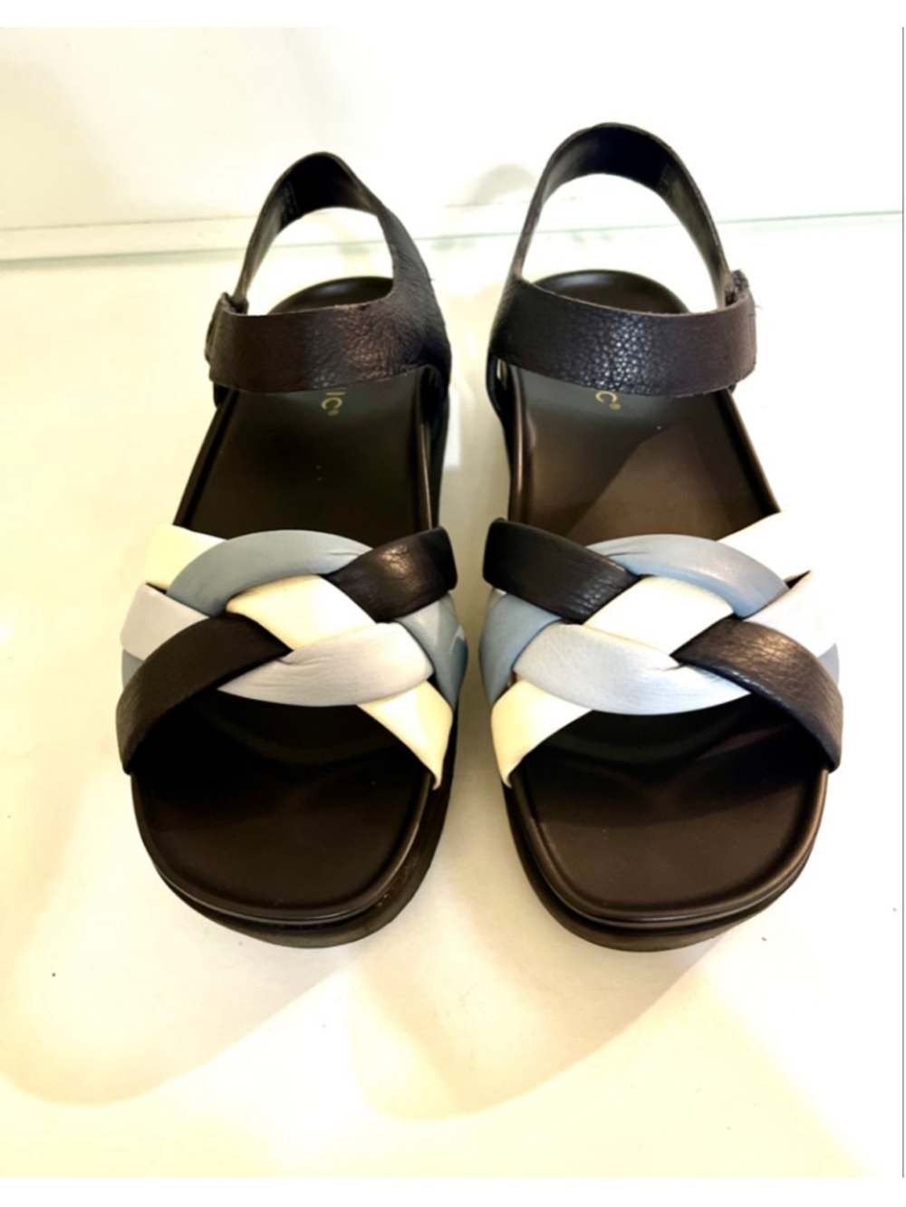 Vionic Rosa Leather Braided Platform Sandals Women Size 8.5
